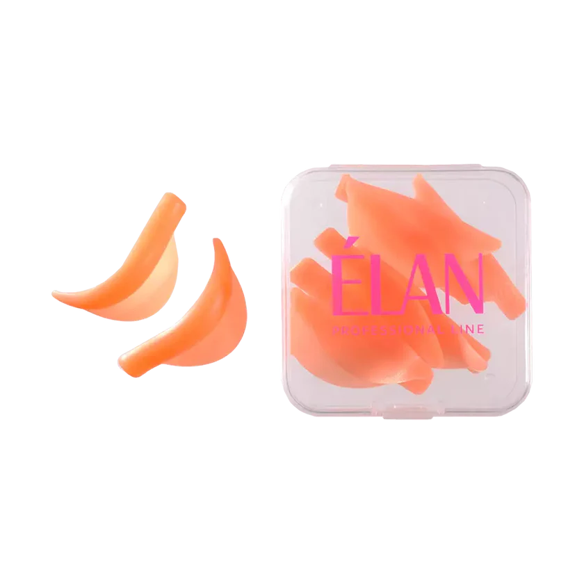 1. Fix the pads on the eyelids with the lash lamination fixing gel. 2. Spread out the eyelashes over the pads using a special applicator. 3. When the procedure is finished, remove the pads from the eyelids. Remove the excess of the fixing gel with a cotton bud, moistened with water. NOTE! — silicone pads are for multiple uses, so they need to be cleaned and disinfected before/after the eyelash lamination procedure. — minor mechanical damage of the pads is possible, as pads are made of soft silicone.